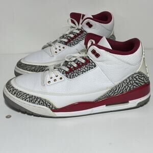 Nike Air Jordan 3 Retro Sneaker Cardinal Red/White, Men's Size 13